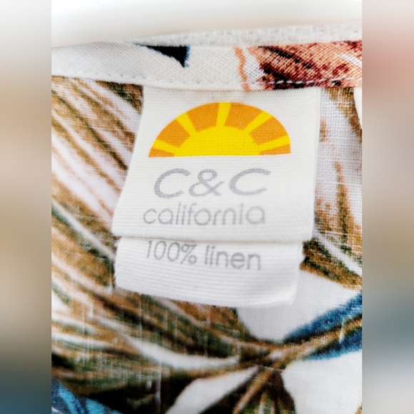 C&C California Women's 100% Linen Tropical Blouse Flowy Oversize 3XL - Picture 3 of 16